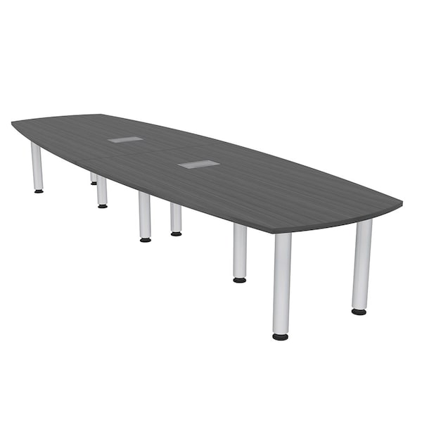 45 in W, 145 in L, 29 in H, Engineered Wood Top, Grey